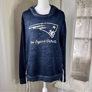 47 New England Patriots Cozy Navy Blue Distressed Hoodie Pullover Sweatshirt